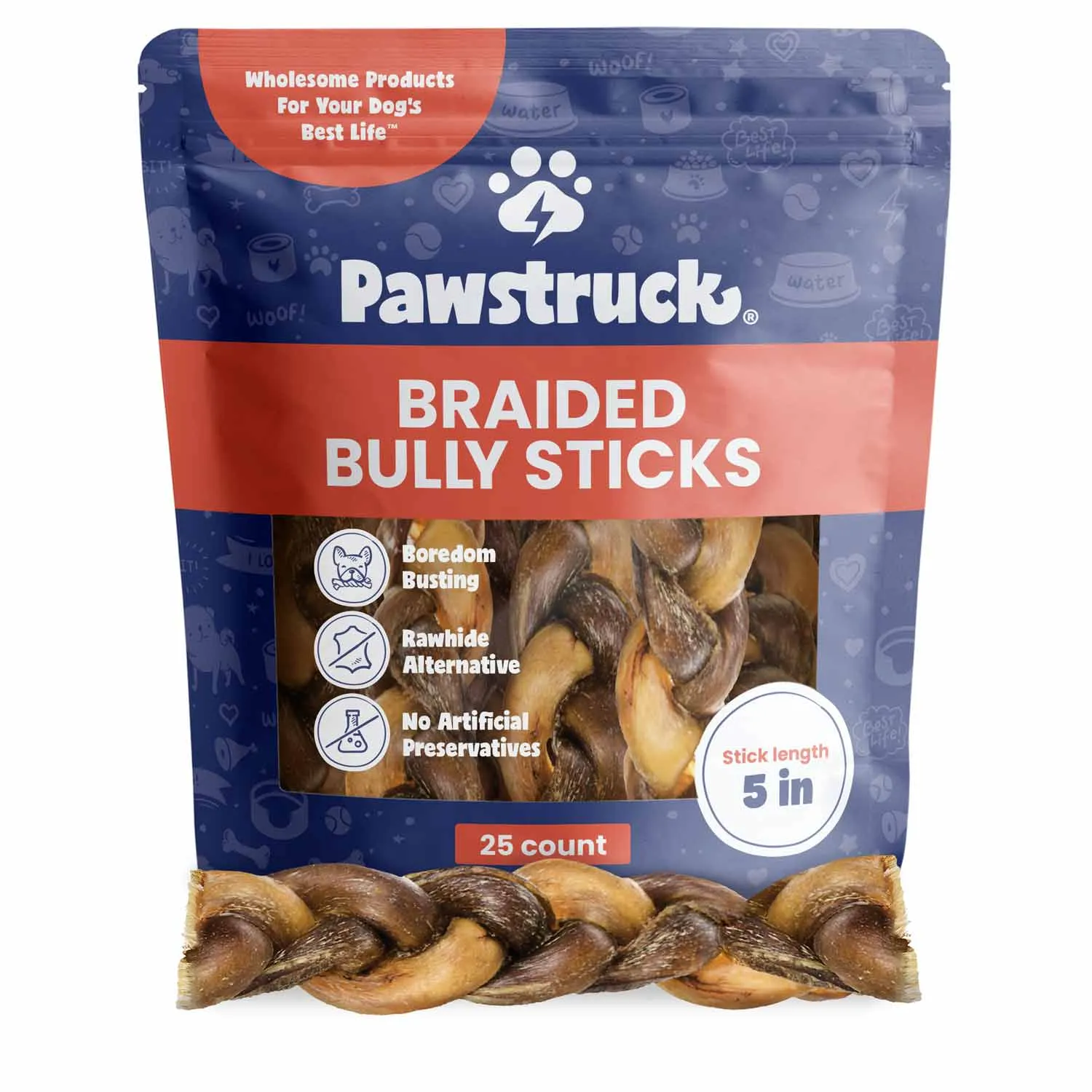 5" Braided Bully Sticks