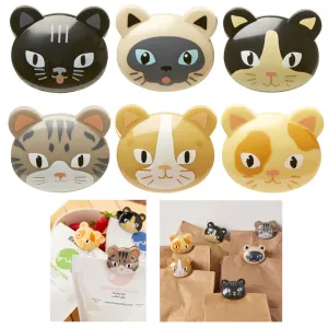 6 Kikkerland Cat Bag Clips Kitten Sealing Chips Food Storage Seal Kitchen Snack