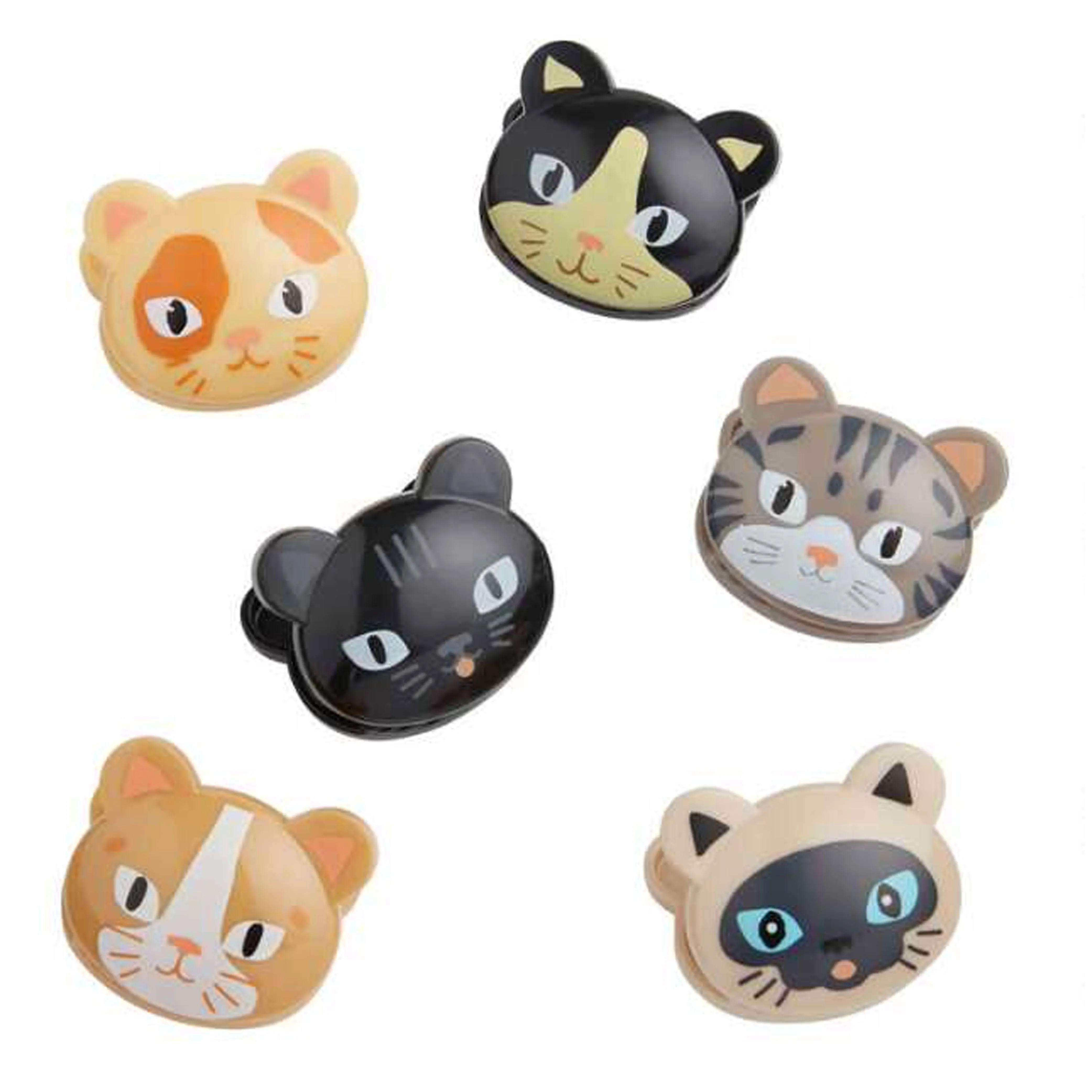 6 Kikkerland Cat Bag Clips Kitten Sealing Chips Food Storage Seal Kitchen Snack