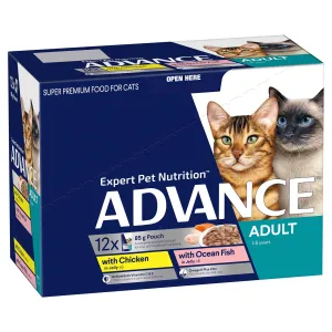 Advance Cat Food Pouch Adult Multipack with Chicken & Ocean Fish