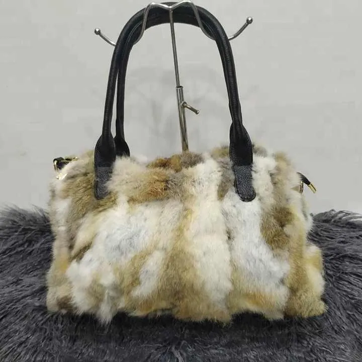 &nbsp;Real Luxury Women's Fur Shoulder-حقيبة كتف نسائية