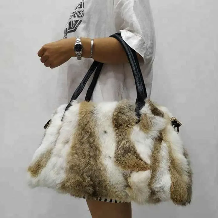 &nbsp;Real Luxury Women's Fur Shoulder-حقيبة كتف نسائية