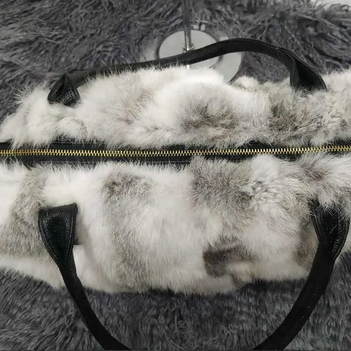 &nbsp;Real Luxury Women's Fur Shoulder-حقيبة كتف نسائية