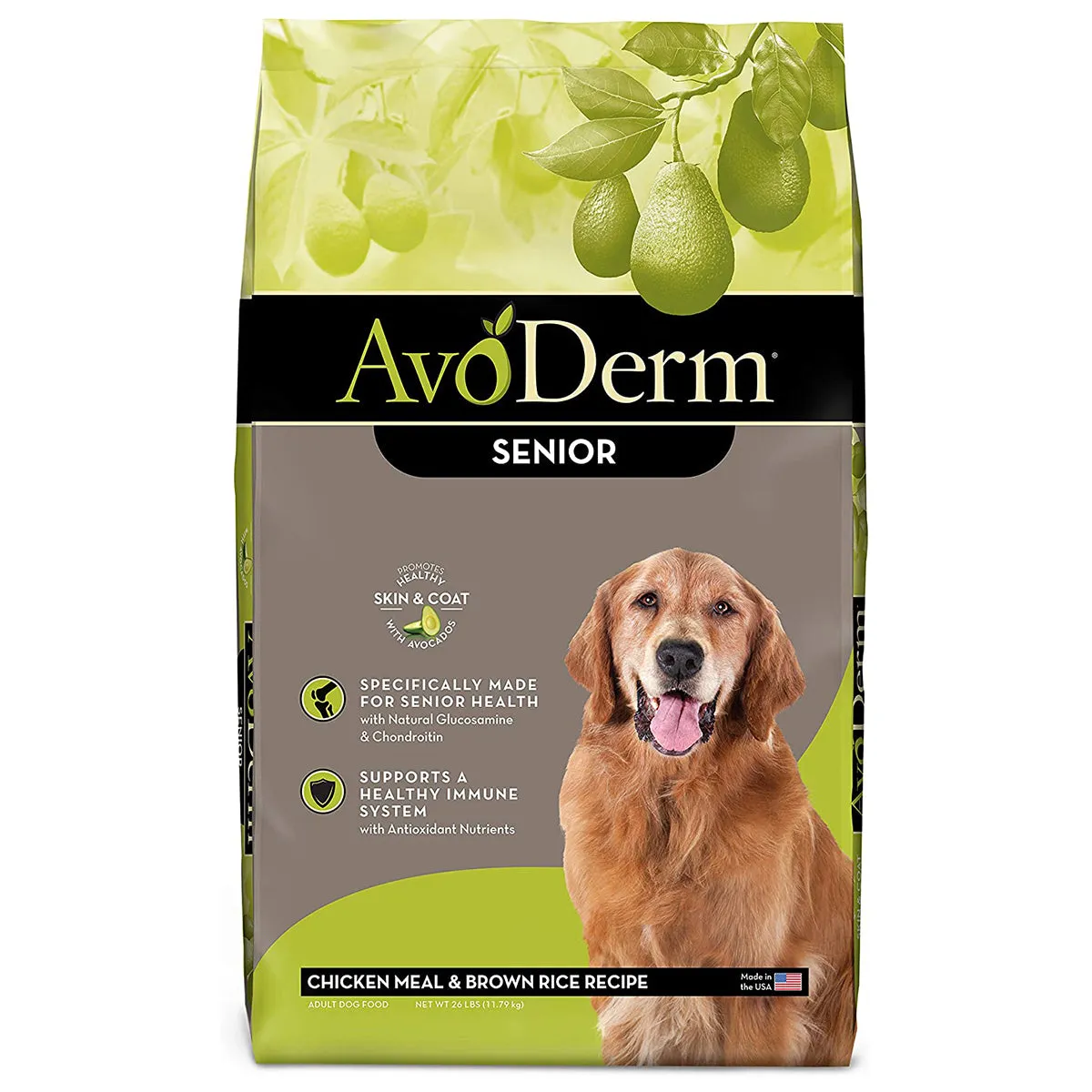 AvoDerm Natural Senior Chicken & Brown Rice Formula Dry Dog Food 26lb