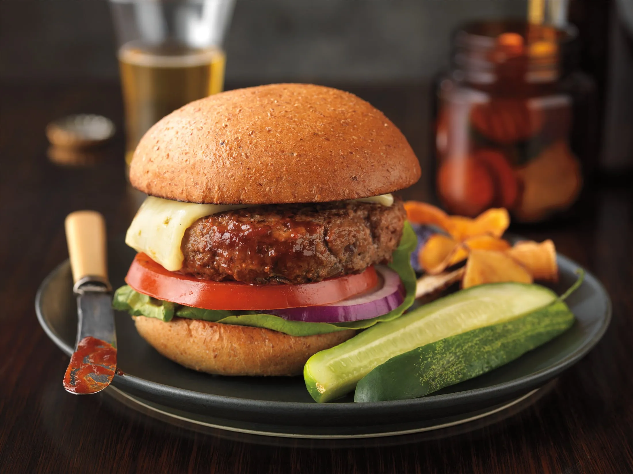 Bacon Cheddar Ground Beef Burgers, 4 Count, 1.33 lb Tray