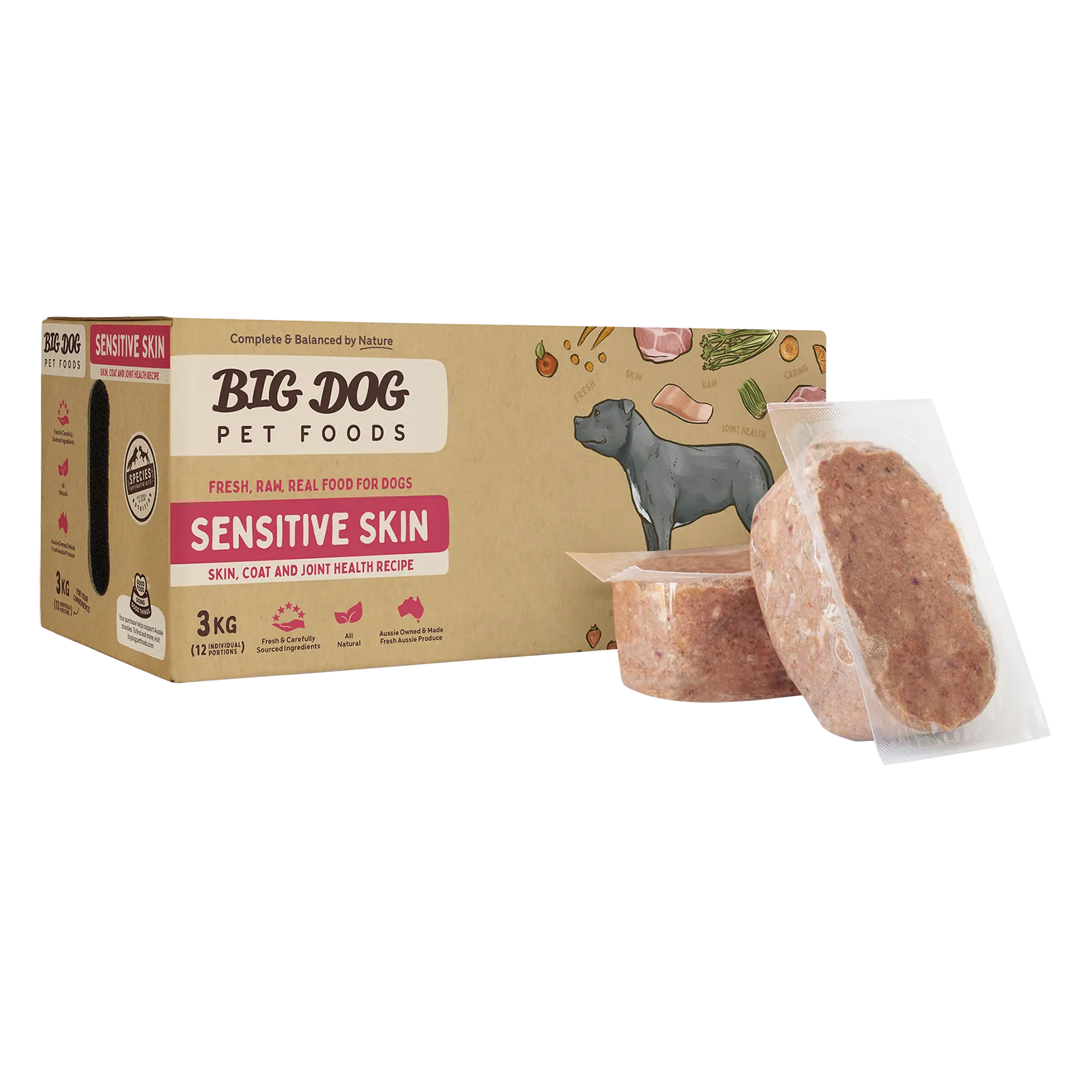 Big Dog Raw Dog Food Sensitive Skin 3kg 12pk