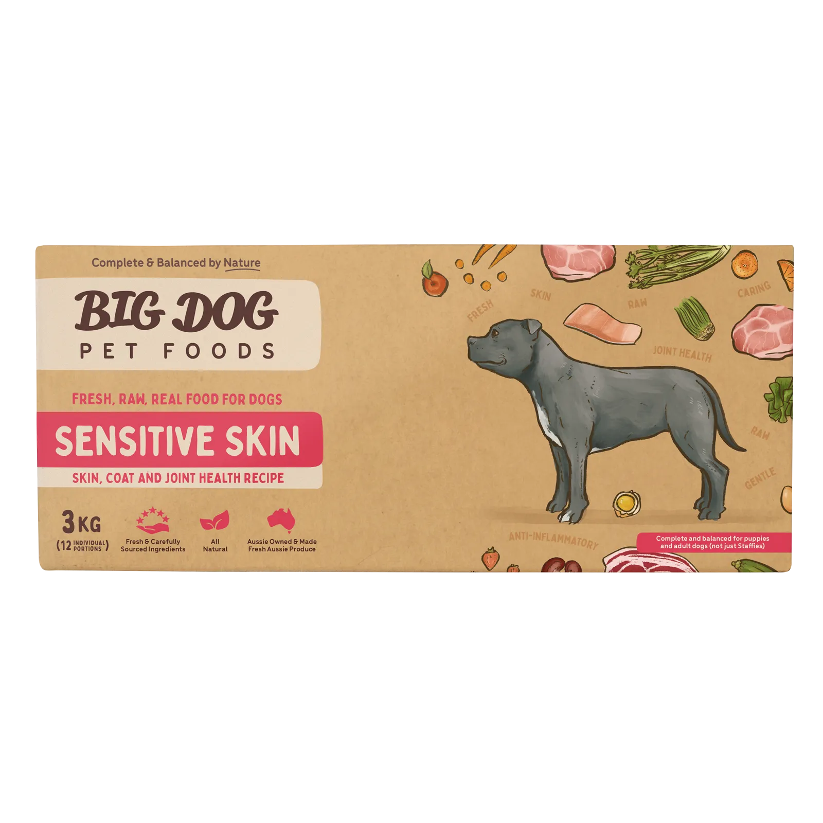 Big Dog Raw Dog Food Sensitive Skin 3kg 12pk