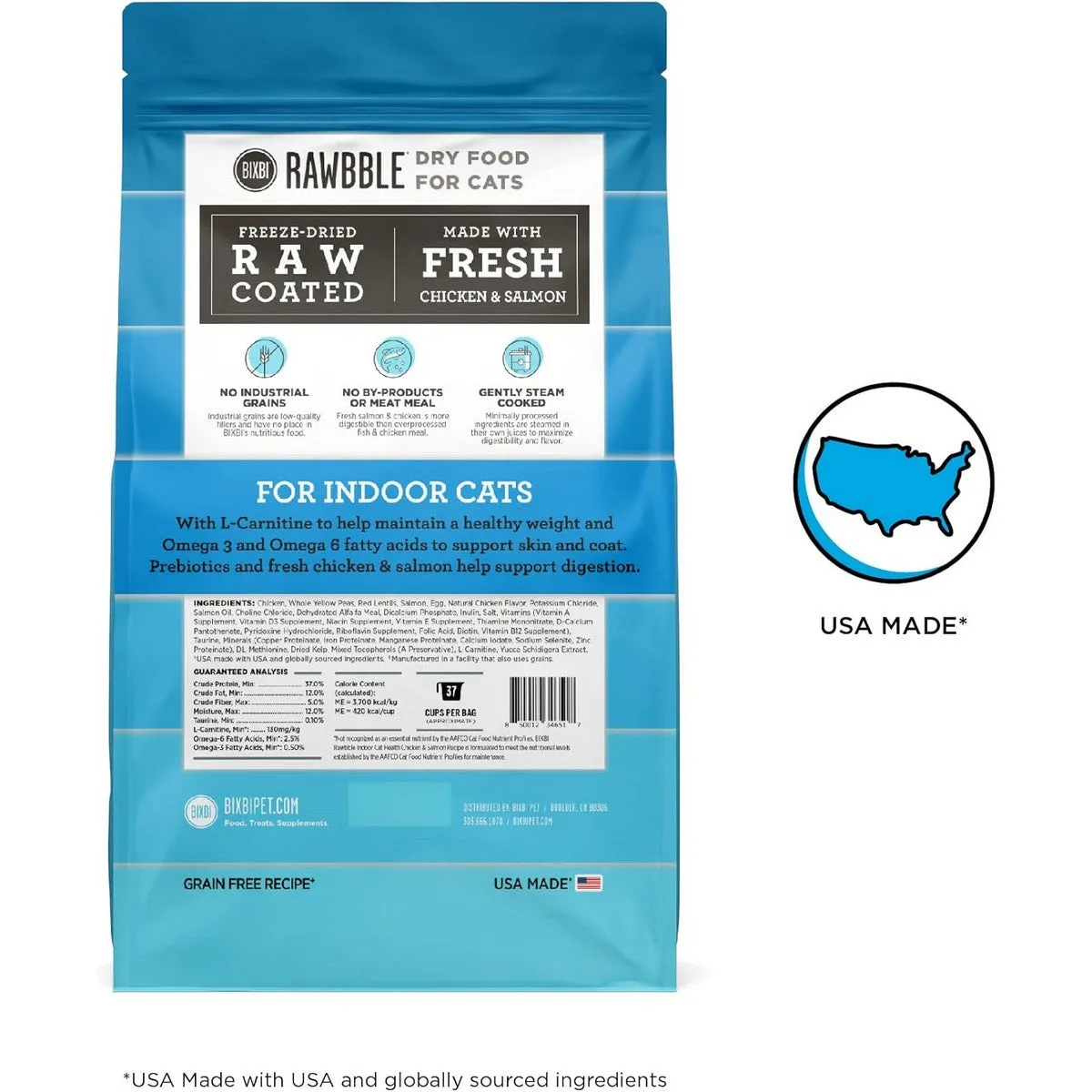 Bixbi Pet Rawbble Indoor Health Chicken & Salmon Dry Cat Food 10lb