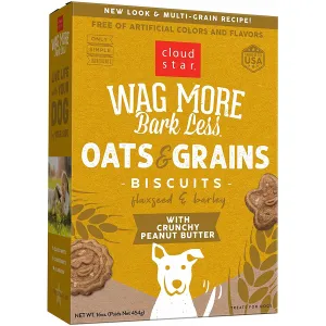 Cloud Star Wag More Bark Less Oven Baked Peanut Butter Crunchy Dog Treats 16oz