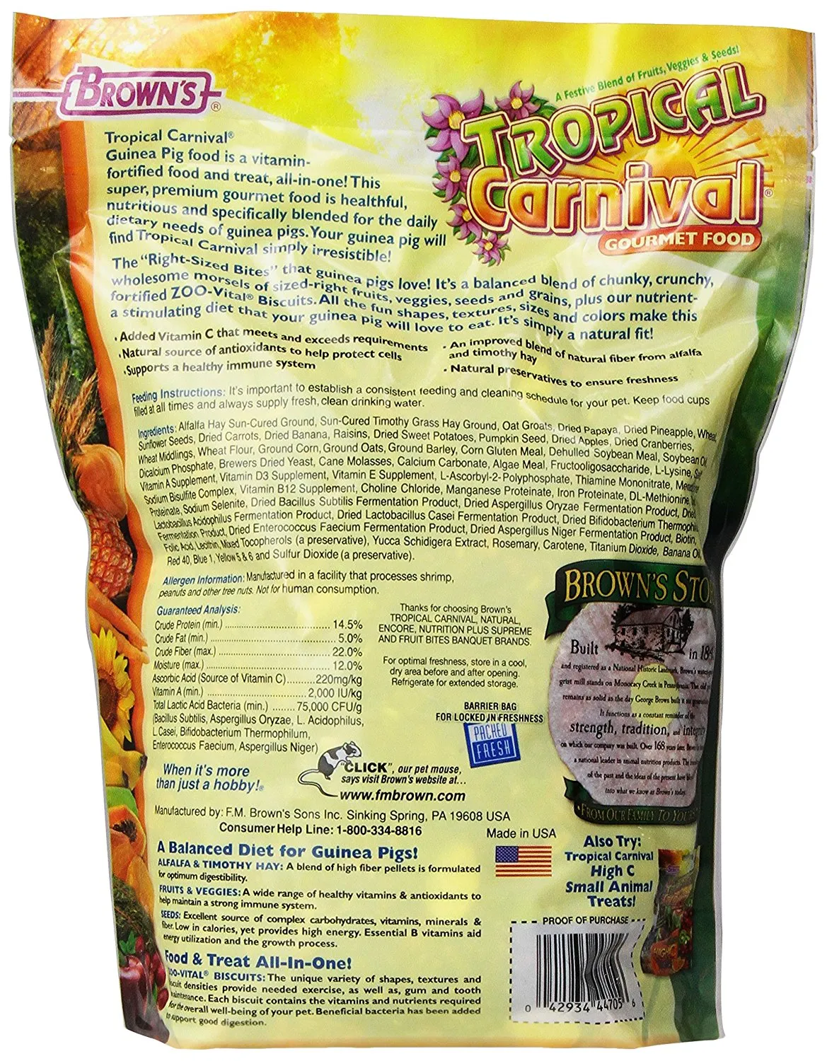 F.M. Brown's Tropical Carnival Guinea Pig Food 3 lb