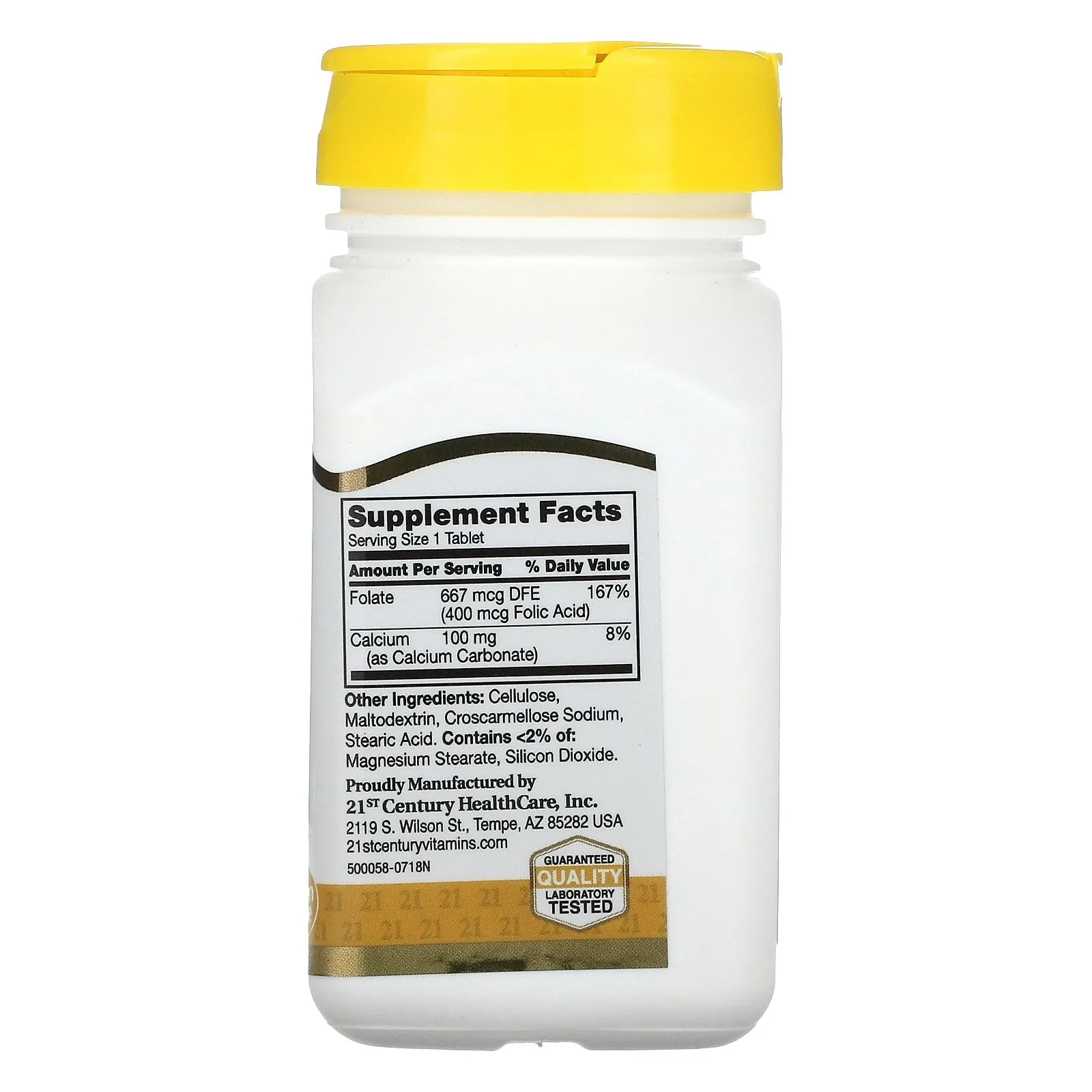 Folic Acid, 400 mcg, 250 tablets, 21st Century