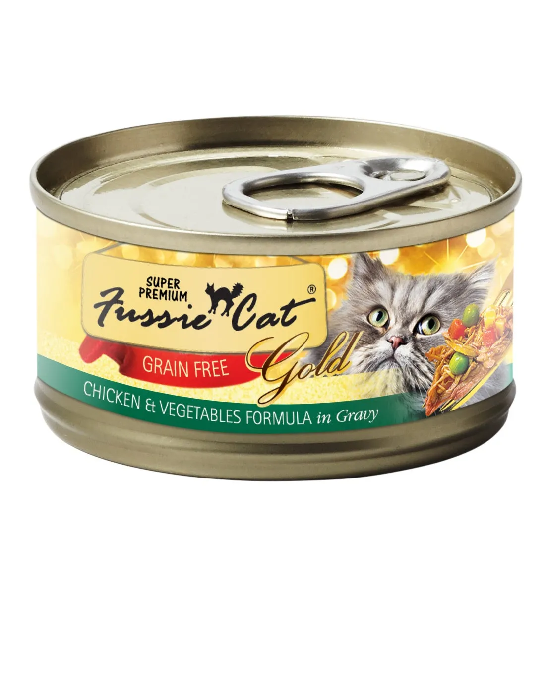 Fussie Cat Gold Chicken & Vegetables Wet Cat Food 2.82oz