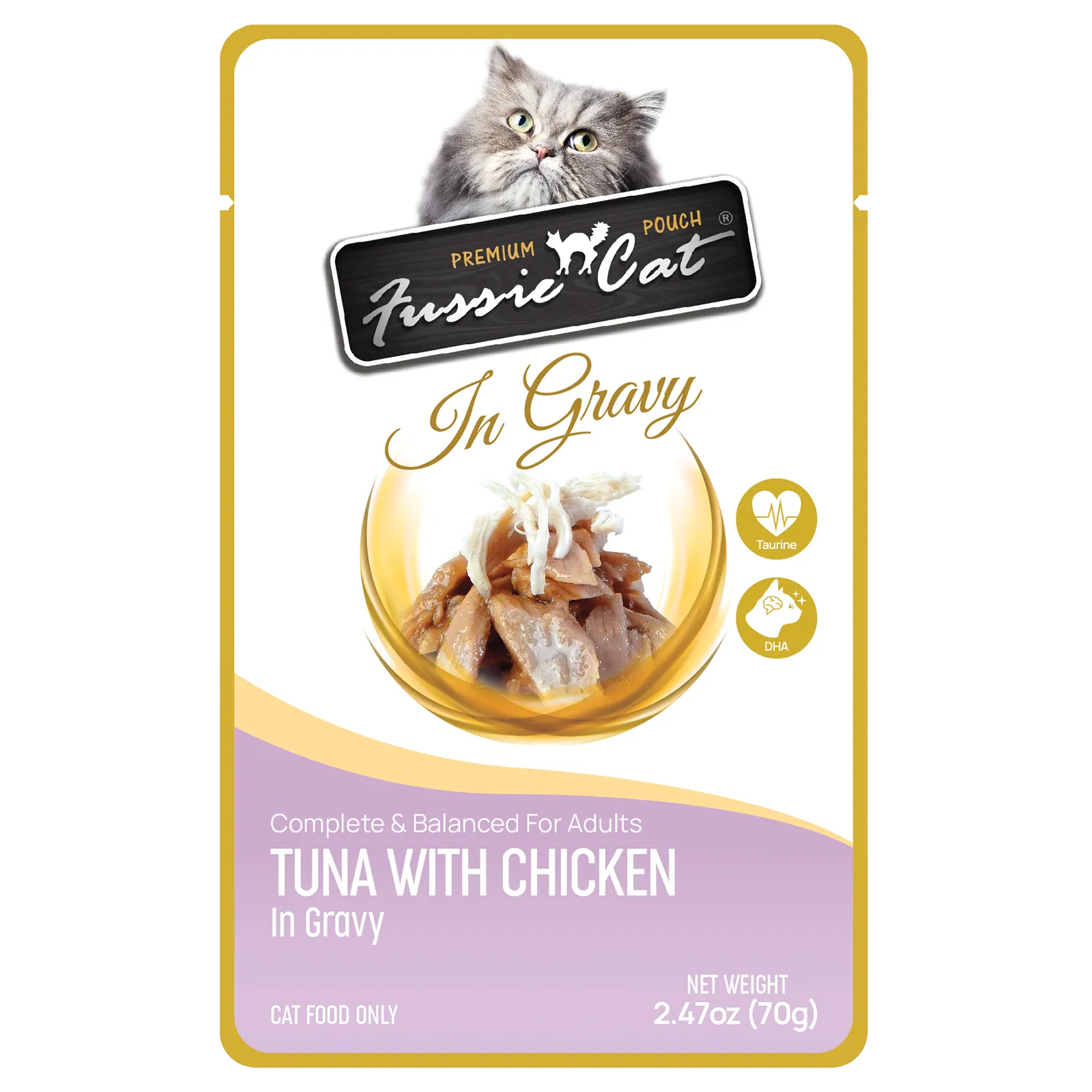Fussie Cat Tuna With Chicken In Gravy 2.47-oz Pouch, Wet Cat Food