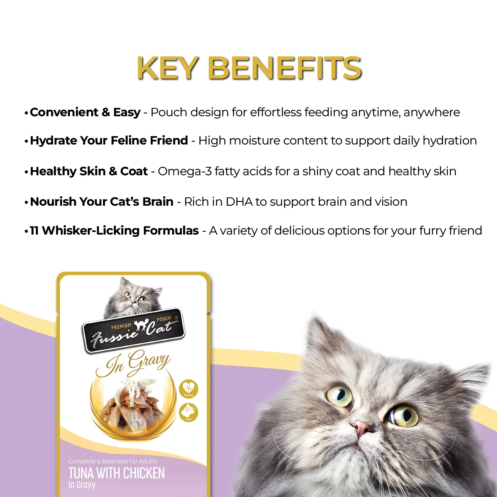 Fussie Cat Tuna With Chicken In Gravy 2.47-oz Pouch, Wet Cat Food
