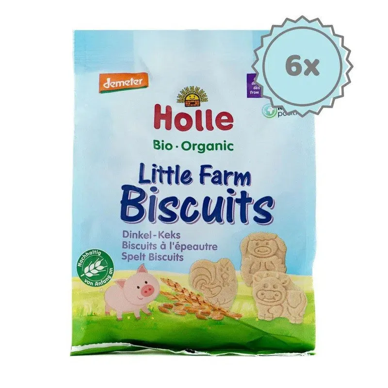 Holle Snack - Little Farm Spelt Biscuits (10  Months), 100g - 6 Packs