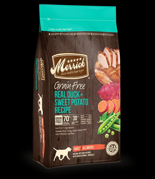 Merrick Grain Free Real Duck and Sweet Potato Recipe Dry Dog Food 22lb