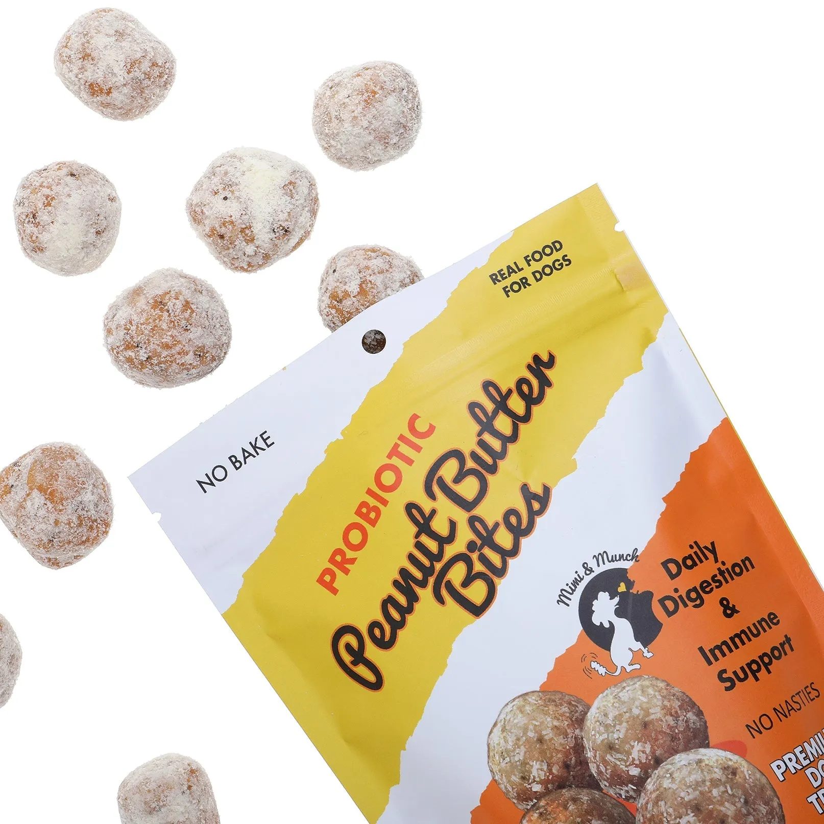 Mimi and Munch Probiotic Peanut Butter Bites Dog Treats 150g^^^