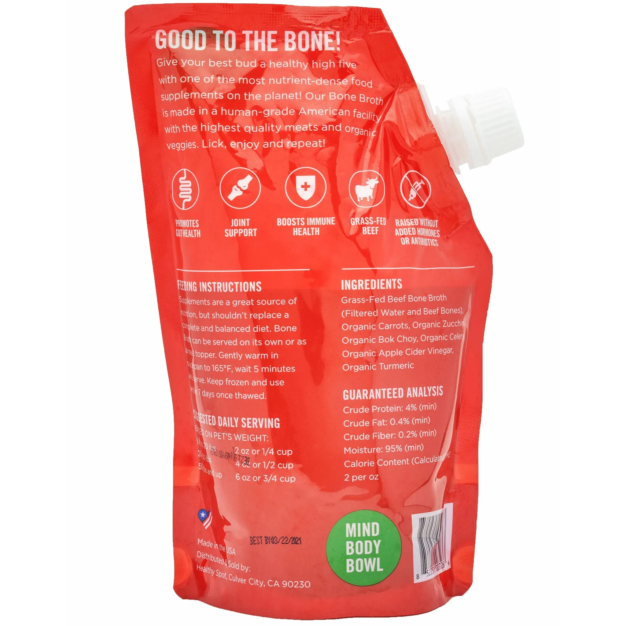 MIND BODY BOWL Bone Broth Dog Beef 14 oz
