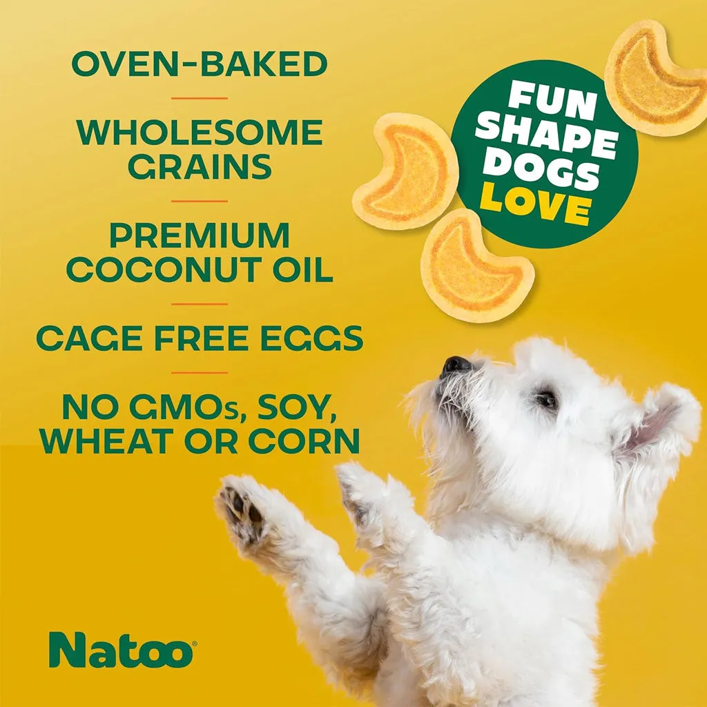 Natoo Crunchy Biscuits Oats & Berries Flavor Dog Treats,  8-oz