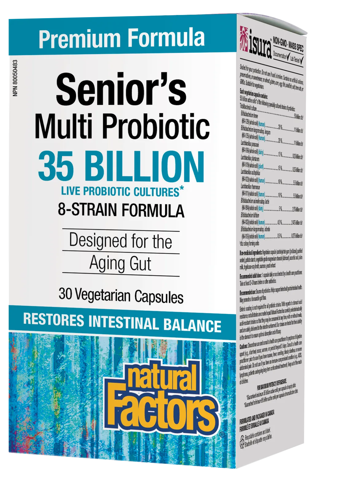 Natural Factors Senior's Multi Probiotic 35 Billion 30 Vegetarian Capsules