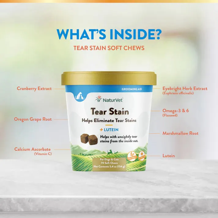 NaturVet Tear Stain Supplement plus Lutein 70 soft chews
