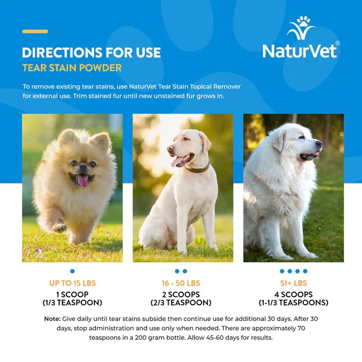 NaturVet Tear Stain Supplement plus Lutein 7oz powder