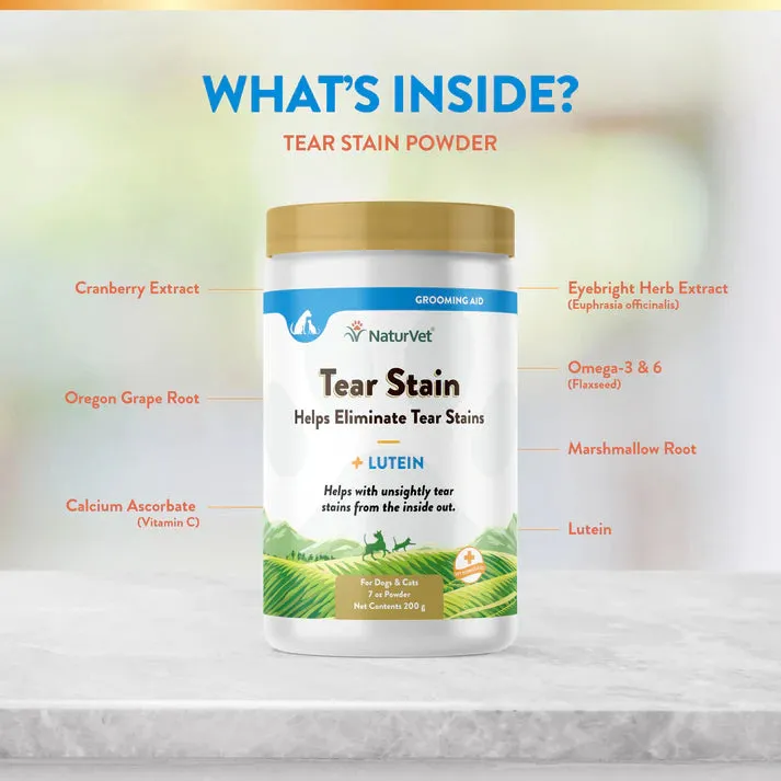 NaturVet Tear Stain Supplement plus Lutein 7oz powder