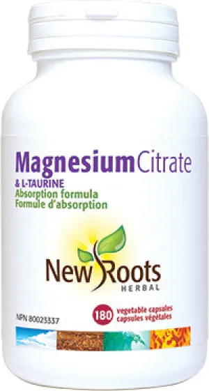 New Roots Magnesium Citrate & L-Taurine (180 VCaps)