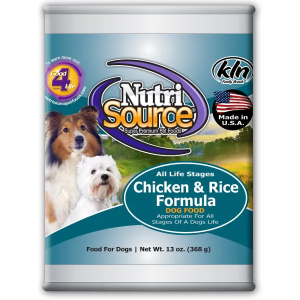NutriSource Chicken & Rice Formula Canned Dog Food 13-oz