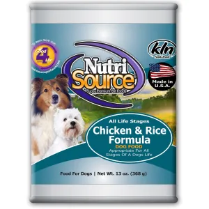 NutriSource Chicken & Rice Formula Canned Dog Food 13-oz