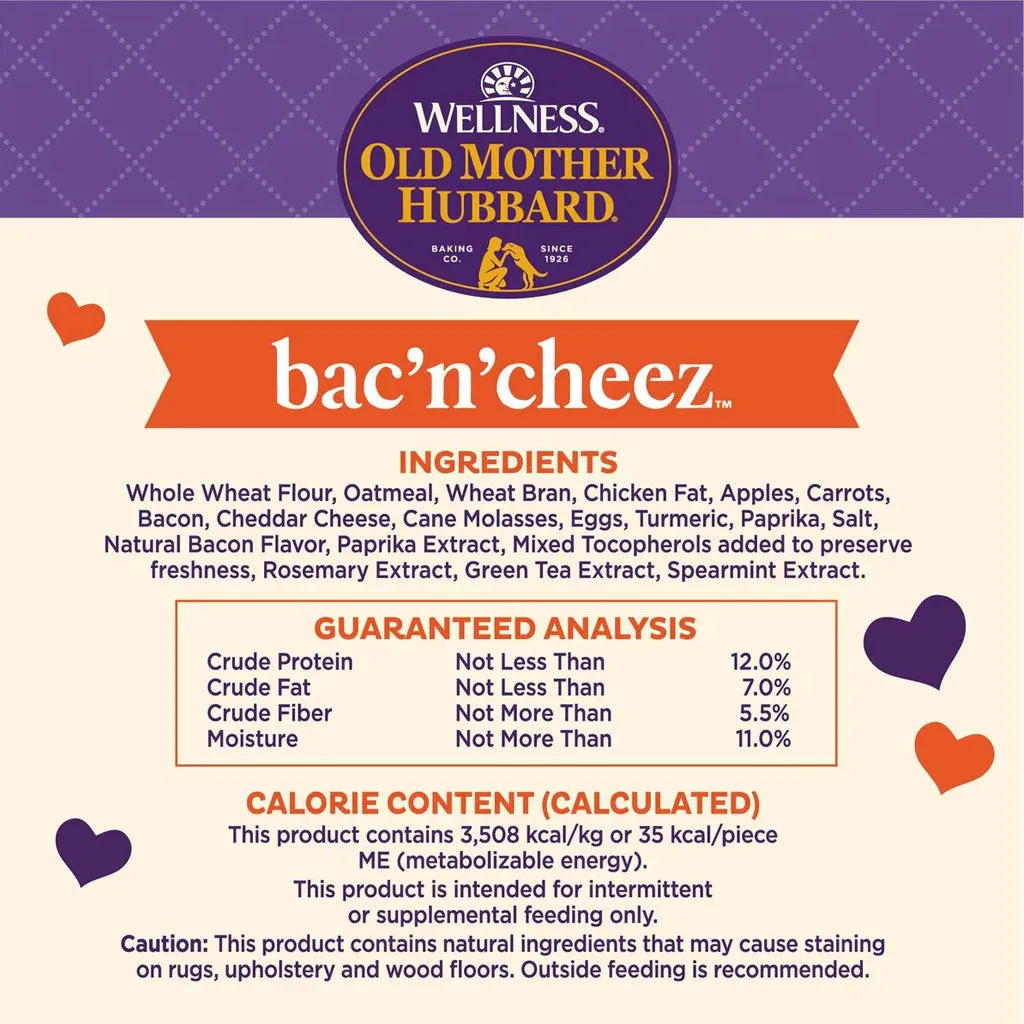 Old Mother Hubbard Bac' N' Cheez Small Oven Baked Dog Biscuits Treats, 3 lbs