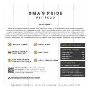 Oma's Pride Chicken Breast Chunks Freeze-Dried Dog & Cat Food