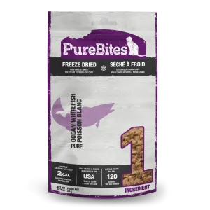 PureBites Freeze-Dried Cat Treats, Ocean Whitefish Recipe, 0.7-oz Bag