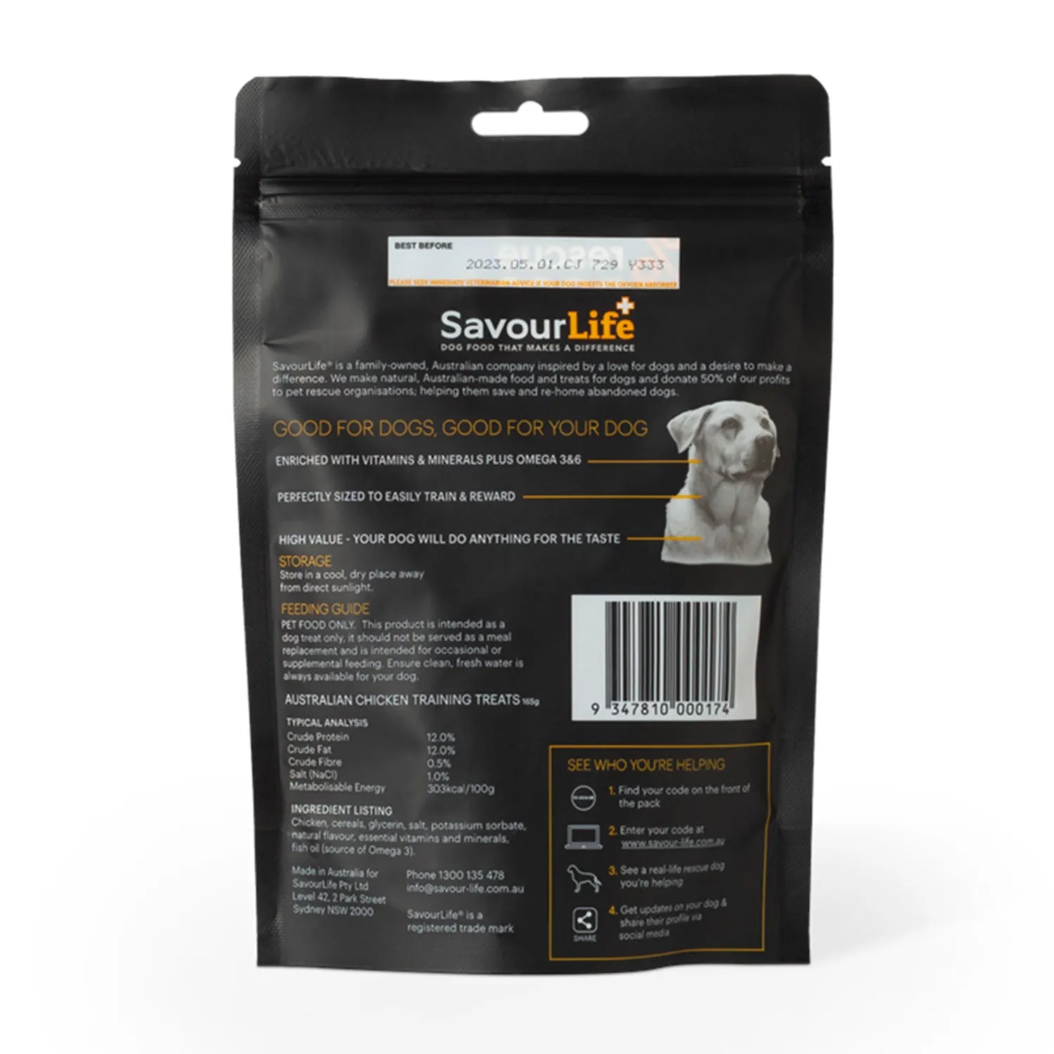 SavourLife Chicken Dog Training Treats 165g