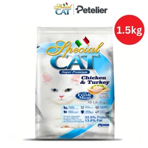 Special Cat Adult Dry Food 1.5kg, Chicken and Turkey All Life Stages