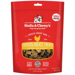 Stella & Chewy’s Chicken Breast Single Ingredient Grain-Free Freeze-Dried Dog Treats 2.75oz (Exp 17Jun25)