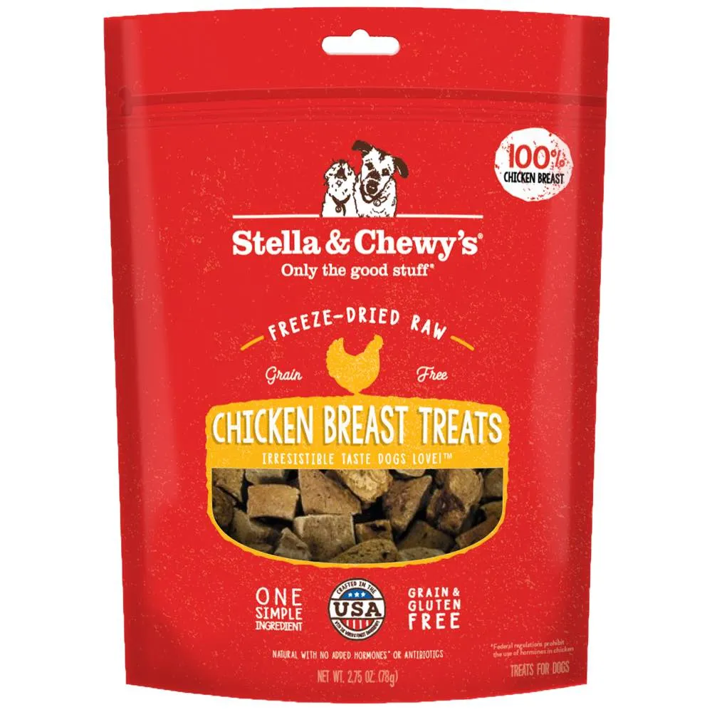 Stella & Chewy’s Chicken Breast Single Ingredient Grain-Free Freeze-Dried Dog Treats 2.75oz (Exp 17Jun25)