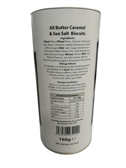 Tynemouth Drum of All Butter Caramel & Sea Salt Biscuits - 160g
