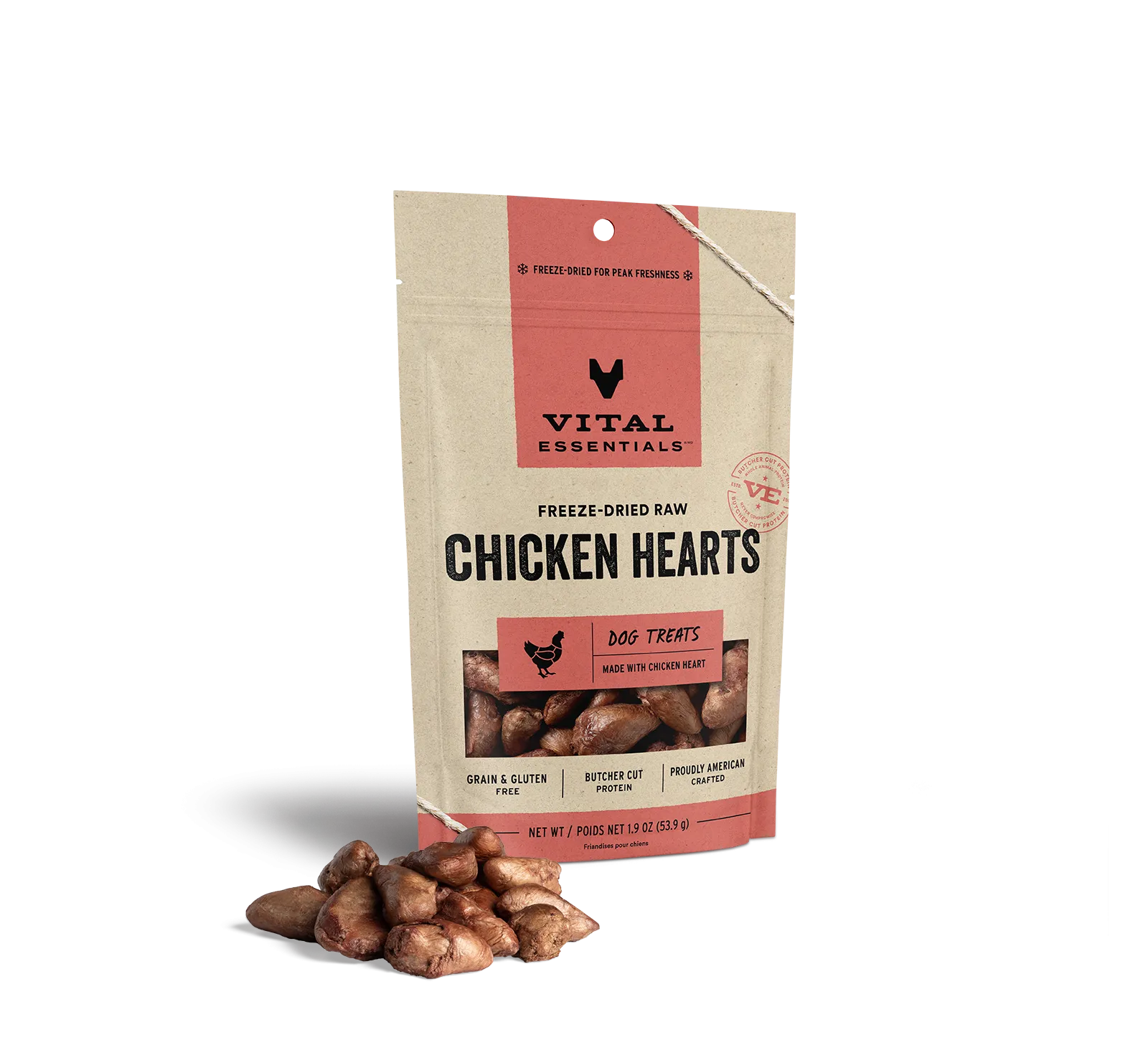 vital essentials - chicken hearts (54g)