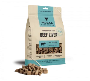 Vital Essentials Freeze Dried Raw Beef Liver Dog Treats