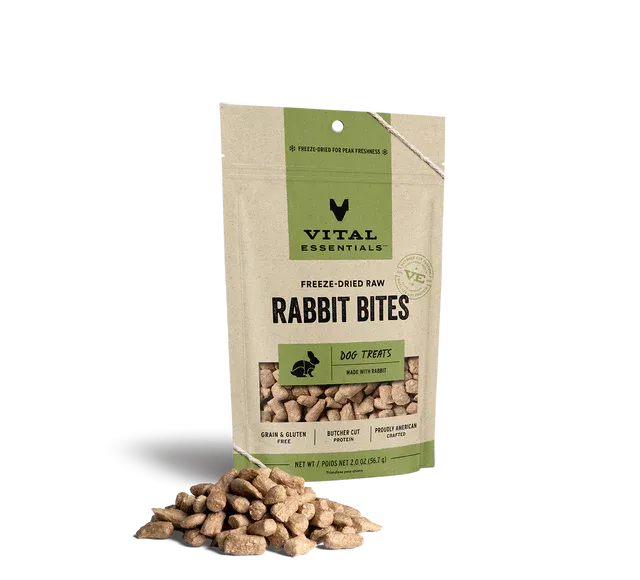 Vital Essentials Freeze-Dried Raw Rabbit Bites Dog Treats