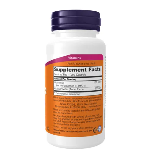 Vitamin K-2 100 Vcaps By Now Foods