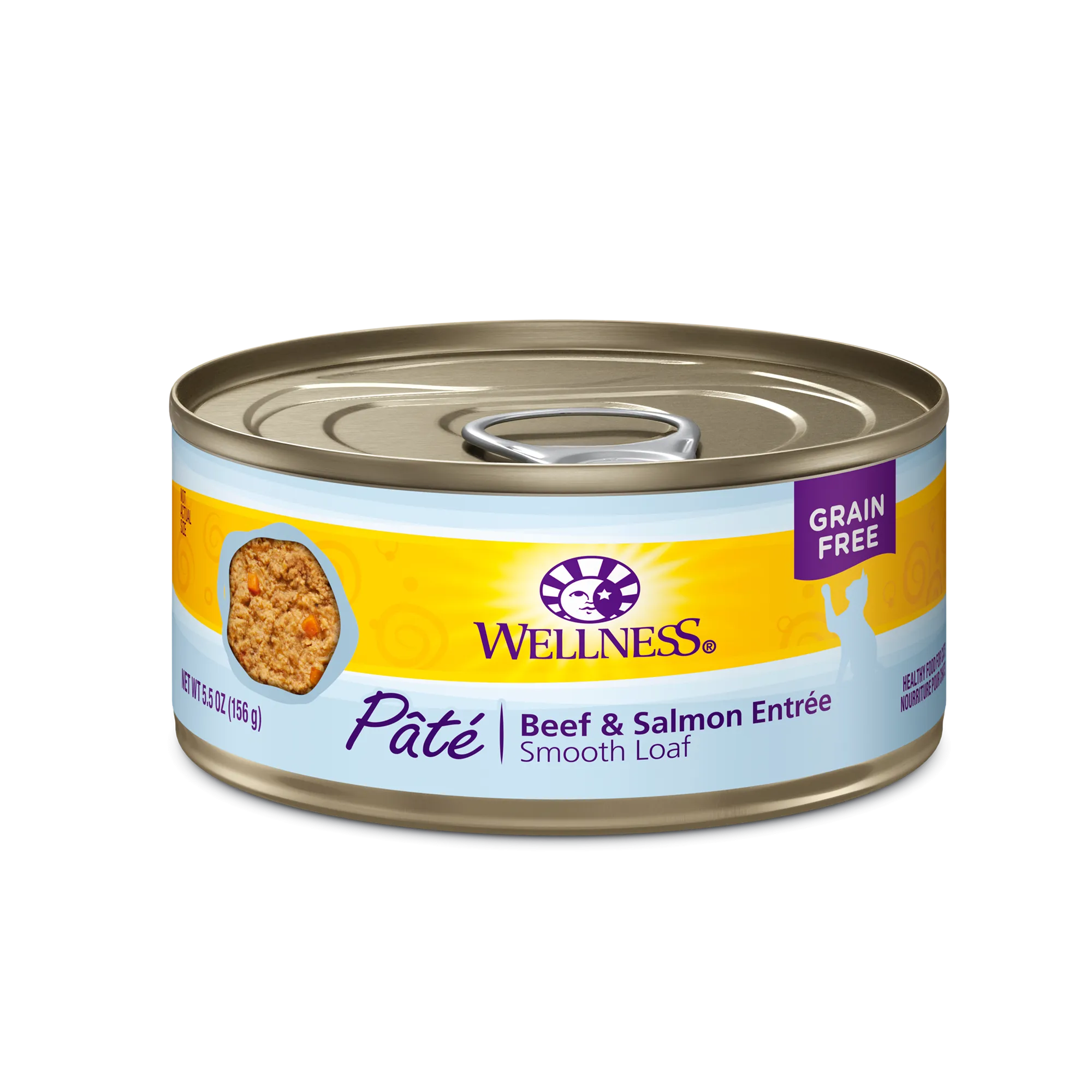 Wellness Beef & Salmon Entrée Smooth Loaf Paté GF Canned Cat Food