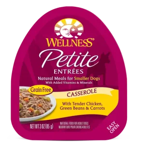 Wellness® Petite Entrées Casserole with Tender Chicken, Green Beans, & Carrots, Wet Dog Food, 3-oz Case of 12