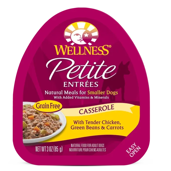 Wellness® Petite Entrées Casserole with Tender Chicken, Green Beans, & Carrots, Wet Dog Food, 3-oz Case of 12